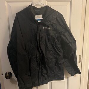Columbia Black Waterproof Hooded Rain Jacket